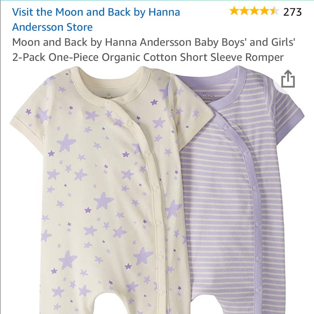 Hanna Andersson Short Sleeve Rompers